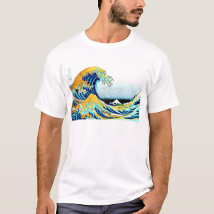 PixDezines Vintage, Grote Golf, Hokusai 葛飾北斎の神奈川沖浪 T-shirt