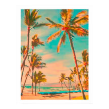 PixDezines Vintage Hawaiaanse Strand