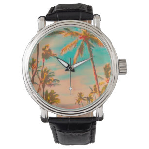 PixDezines vintage hawaiiaans strand Horloge