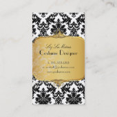 PixDezines vintage la paloma damask Visitekaartje (Achterkant)