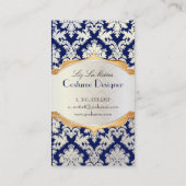 PixDezines vintage la paloma damask Visitekaartje (Achterkant)