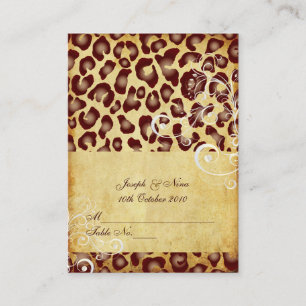 PixDezines Vintage Leopard cartes de place, potelé