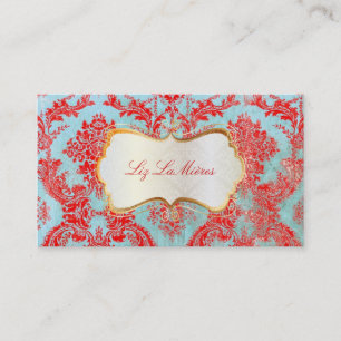PixDezines vintage natasha damask Visitekaartje