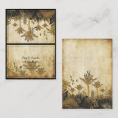 PixDezines vintage palme/tente carte de place (Devant / Derrière)