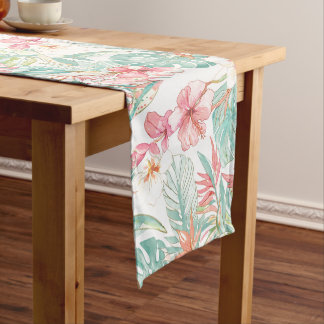 PixDezines Vintage Pastel H2 Hawaï Bloemige Bladgr Medium Tafelloper