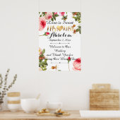 PixDezines Vintage Rozen/Ontvangst Poster (Keuken)