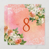 PixDezines vintage rozen/waterverf/tabelnummers Kaart (Voorkant / Achterkant)