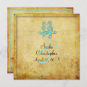 PixDezines Vintage Seahorse / Invitations (Devant / Derrière)