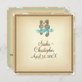 PixDezines Vintage Seahorse / Invitations (Devant / Derrière)