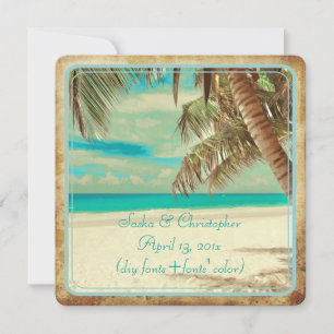PixDezines vintage strand, tropisch paradijs Kaart