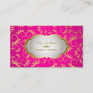 PixDezines vintage versailles damast/roze/goud Visitekaartje