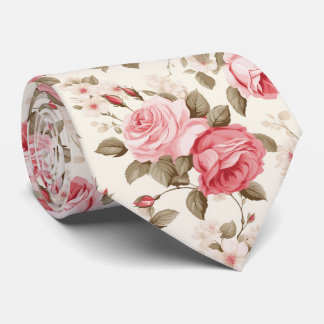 PixDezines Vintage Watercolor Rozen Blosroze Roze Stropdas