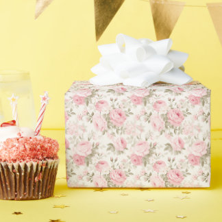 PixDezines Vintage Waterverf Rozen Blush Roze Cadeaupapier