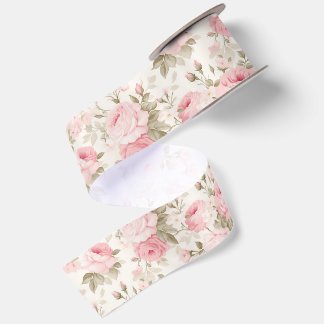 PixDezines Vintage Waterverf Rozen Blush Roze Lint