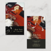 PixDezines Violon+tourbillonne cartes de visite (Devant / Derrière)