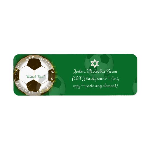 ✡ PixDezines Voetbalk Mitzvah Etiket (Voorkant)