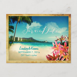 PixDezines waikiki/diamantkop/plumeria Briefkaart