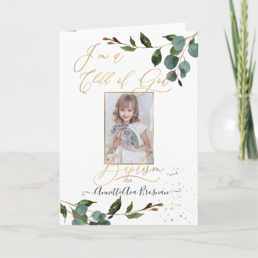 PixDezines Watercolor Green LDS Baptism Programme (Devant)