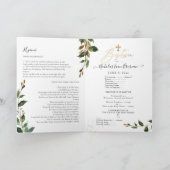 PixDezines Watercolor Green LDS Baptism Programme (Intérieur)