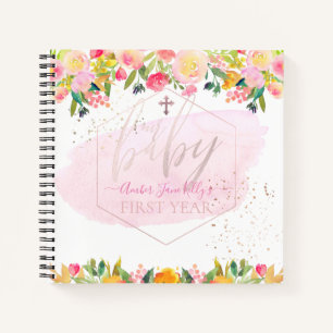 PIXDEZINES WATERCOLOR LENTE BOeket BABY 1E JAAR Notitieboek
