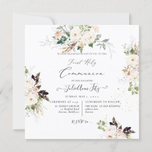 PixDezines Watercolor Roze+Crème Rozen Eerste Heil Kaart