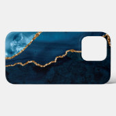 PixDezines WATERVERF AGATE BLAUWGROEN BLUE Case-Mate iPhone Case (Achterkant (horizontaal))