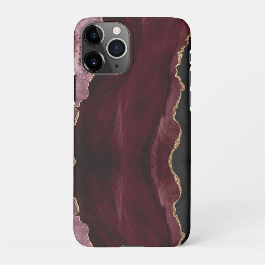 PixDezines WATERVERF AGATE BURGUNDY iPhone Hoesje (Achterkant)