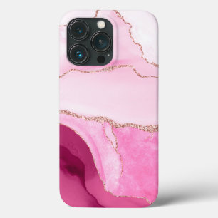 PixDezines WATERVERF AGATE, PINK QUARTZ Hoesje-Mat iPhone 13 Pro Hoesje