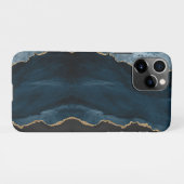 PixDezines WATERVERF AGATE SLATE BLUE iPhone Hoesje (Achterkant horizontaal)