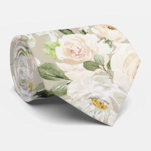 PixDezines Waterverf Alabaster Cream Rozen Stropdas
