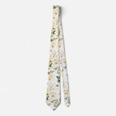 PixDezines Waterverf Alabaster Rozen Stropdas (Voorkant)