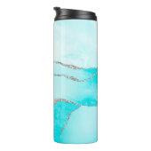 PixDezines WATERVERF AQUA AGATE FAUX SILVER Thermosbeker (Geroteerd rechts)
