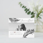 PixDezines Waterverf Black Palms, Bewaar de datum Briefkaart (Staand voorkant)