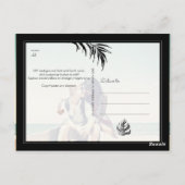 PixDezines Waterverf Black Palms, Bewaar de datum Briefkaart (Achterkant)