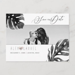 PixDezines Waterverf Black+White, Sla de datum op Briefkaart