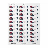 PixDezines Waterverf Blauw modern Abstract Etiket (Full Sheet)