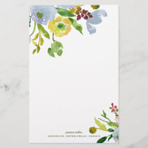 PixDezines waterverf bloem/DIY achtergrond Briefpapier