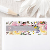 PixDezines Waterverf Bloemen, Pastel Rozen Etiket (Insitu)
