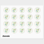 PixDezines Waterverf Bloemen/Ranunculus/Dank u Ronde Sticker (Vel)