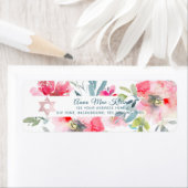 PixDezines Waterverf Bloemen, Rode Ombre Rozen Etiket (Insitu)
