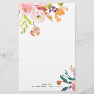 PixDezines waterverf bloemendecor/DIY achtergrond Briefpapier