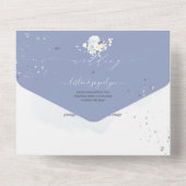 PixDezines Waterverf Blue Hyde Cream-Rozen All In One Uitnodiging (Achterkant)