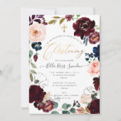 PixDezines Waterverf Blush+Bourgogne Wreath Kaart (Voorkant)