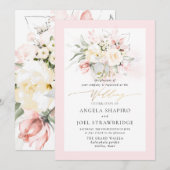 PixDezines Waterverf Blush Cream Rozen Kaart (Voorkant / Achterkant)