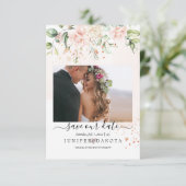 PixDezines Waterverf Blush Cream Rozen Save The Date (Staand voorkant)