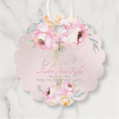 PixDezines Waterverf Blush Doop Dank u Bedankjes Labels (Voorkant)