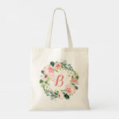 PixDezines Waterverf Blush Flowers Eucalyptus Lvs Tote Bag (Achterkant)