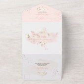 PixDezines Waterverf Blush Hyde Cream Rozen All In One Uitnodiging (Buitenkant)