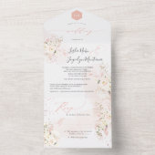 PixDezines Waterverf Blush Hyde Cream Rozen All In One Uitnodiging (Binnen)