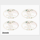 PixDezines waterverf blush roze rozen Commune C Ovale Sticker (Vel)